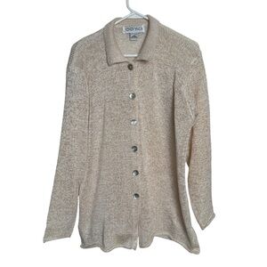 Oona Collared Cream Cardigan, Size M